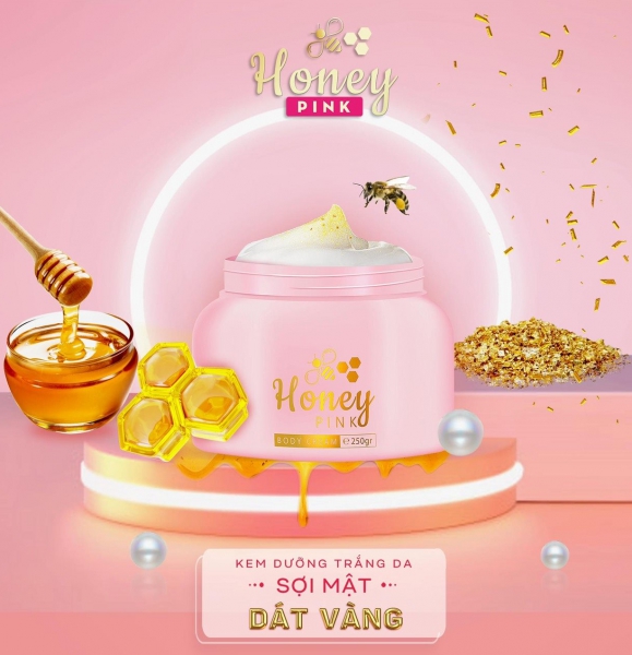 Kem Body Sợi Mật Dát Vàng Honey Pink