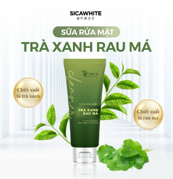 Sữa Rửa Mặt Trà Xanh Rau Má Sica White